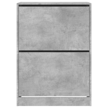 vidaXL Shoe Cabinet with 2 Flip-Drawers Concrete Grey 80x42x108 cm