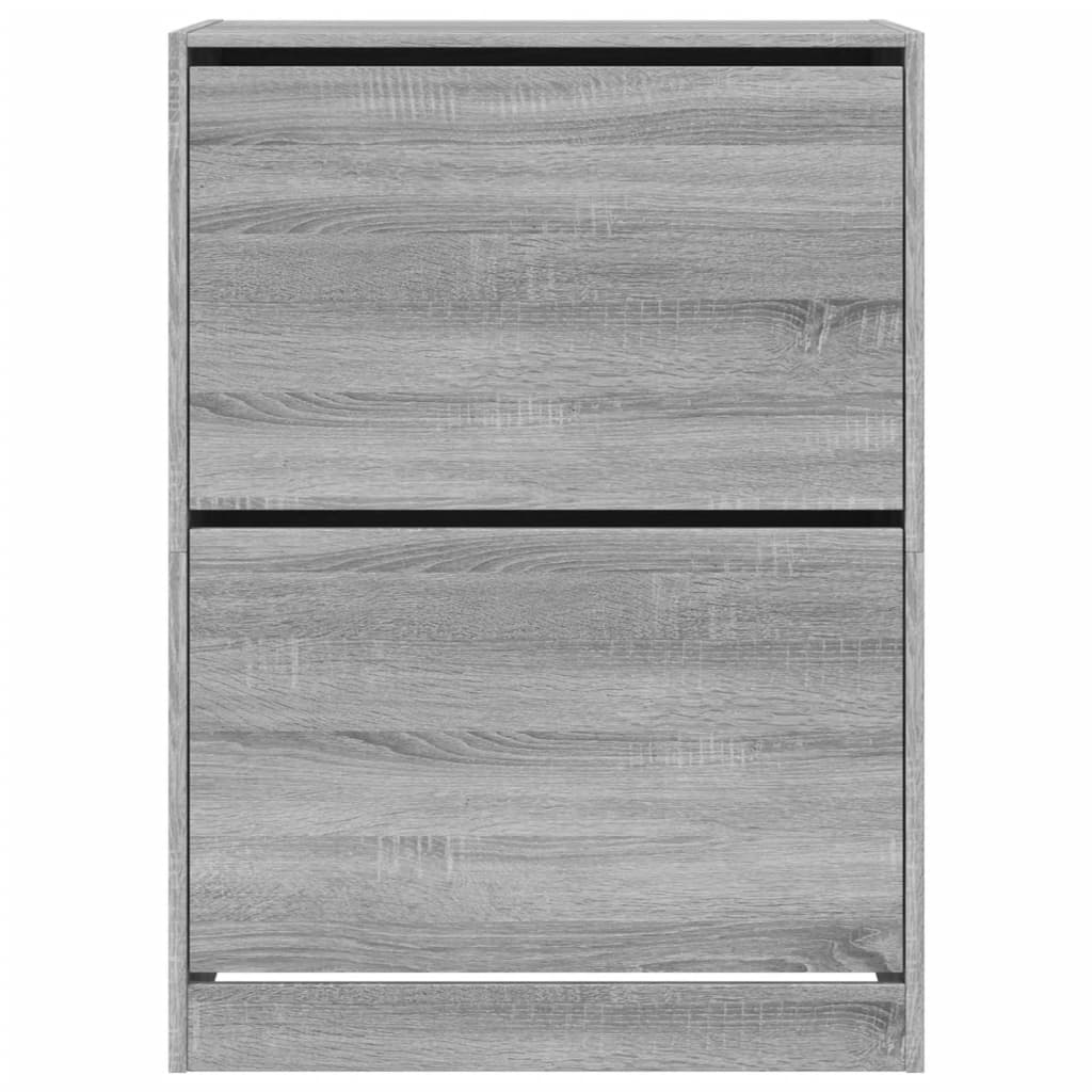 vidaXL Shoe Cabinet with 2 Flip-Drawers Grey Sonoma 80x42x108 cm