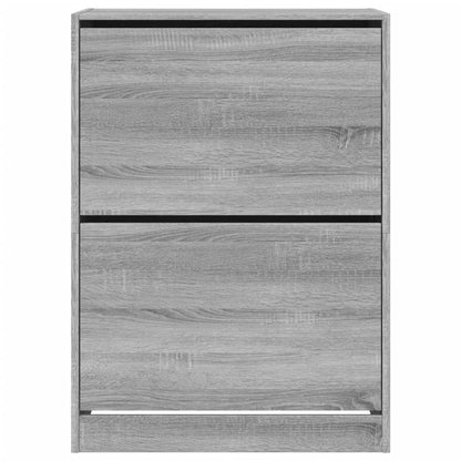 vidaXL Shoe Cabinet with 2 Flip-Drawers Grey Sonoma 80x42x108 cm