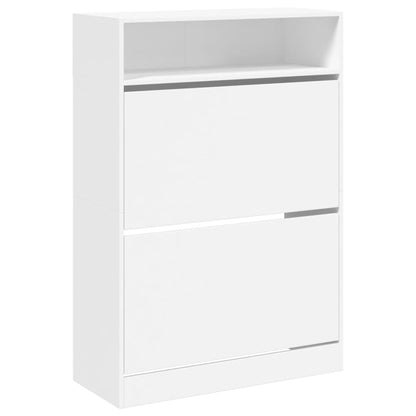 vidaXL Shoe Cabinet with 2 Flip-Drawers White 80x34x116 cm