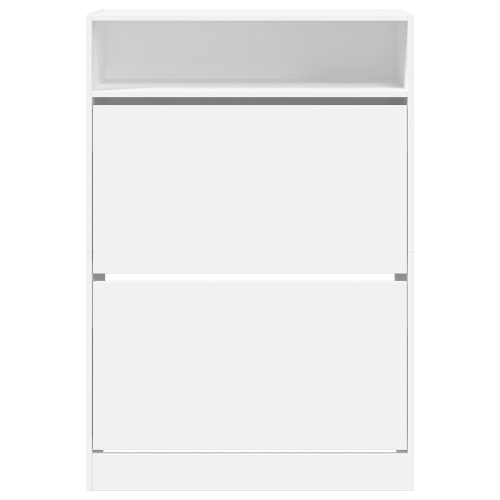 vidaXL Shoe Cabinet with 2 Flip-Drawers White 80x34x116 cm