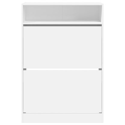 vidaXL Shoe Cabinet with 2 Flip-Drawers White 80x34x116 cm