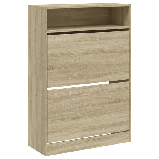 vidaXL Shoe Cabinet with 2 Flip-Drawers Sonoma Oak 80x34x116 cm