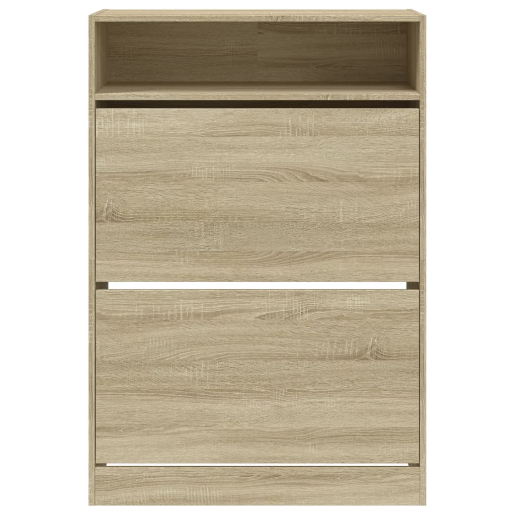 vidaXL Shoe Cabinet with 2 Flip-Drawers Sonoma Oak 80x34x116 cm