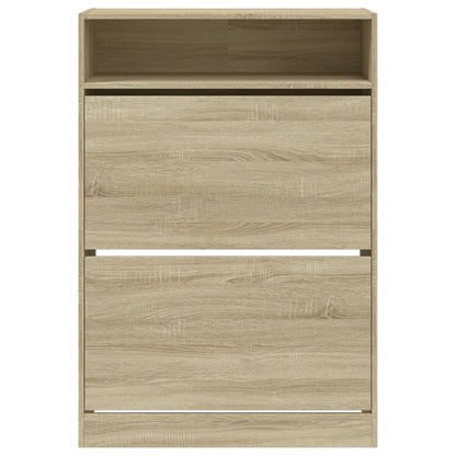 vidaXL Shoe Cabinet with 2 Flip-Drawers Sonoma Oak 80x34x116 cm