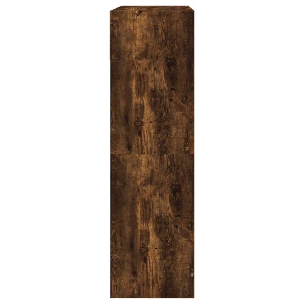 vidaXL Shoe Cabinet with 2 Flip-Drawers Smoked Oak 80x34x116 cm