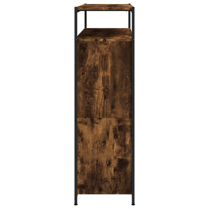 vidaXL Shoe Cabinet with 4 Flip-Drawers Smoked Oak 100x34x112 cm