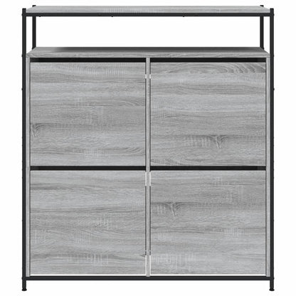 vidaXL Shoe Cabinet with 4 Flip-Drawers Grey Sonoma 100x34x112 cm