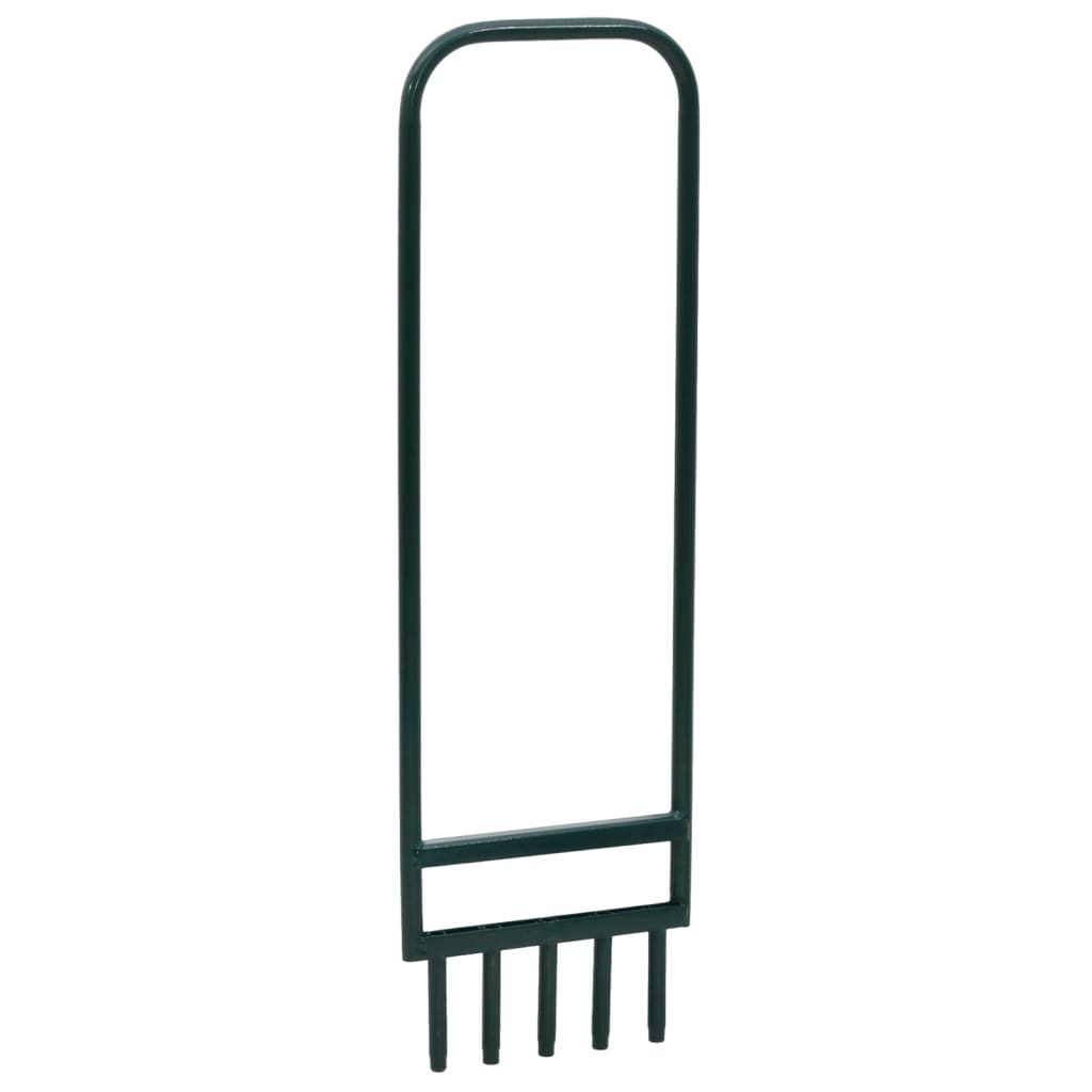 vidaXL Lawn Aerator with 5 Hollow Tines Green Powder-coated Steel