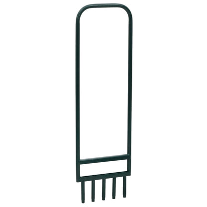 vidaXL Lawn Aerator with 5 Hollow Tines Green Powder-coated Steel