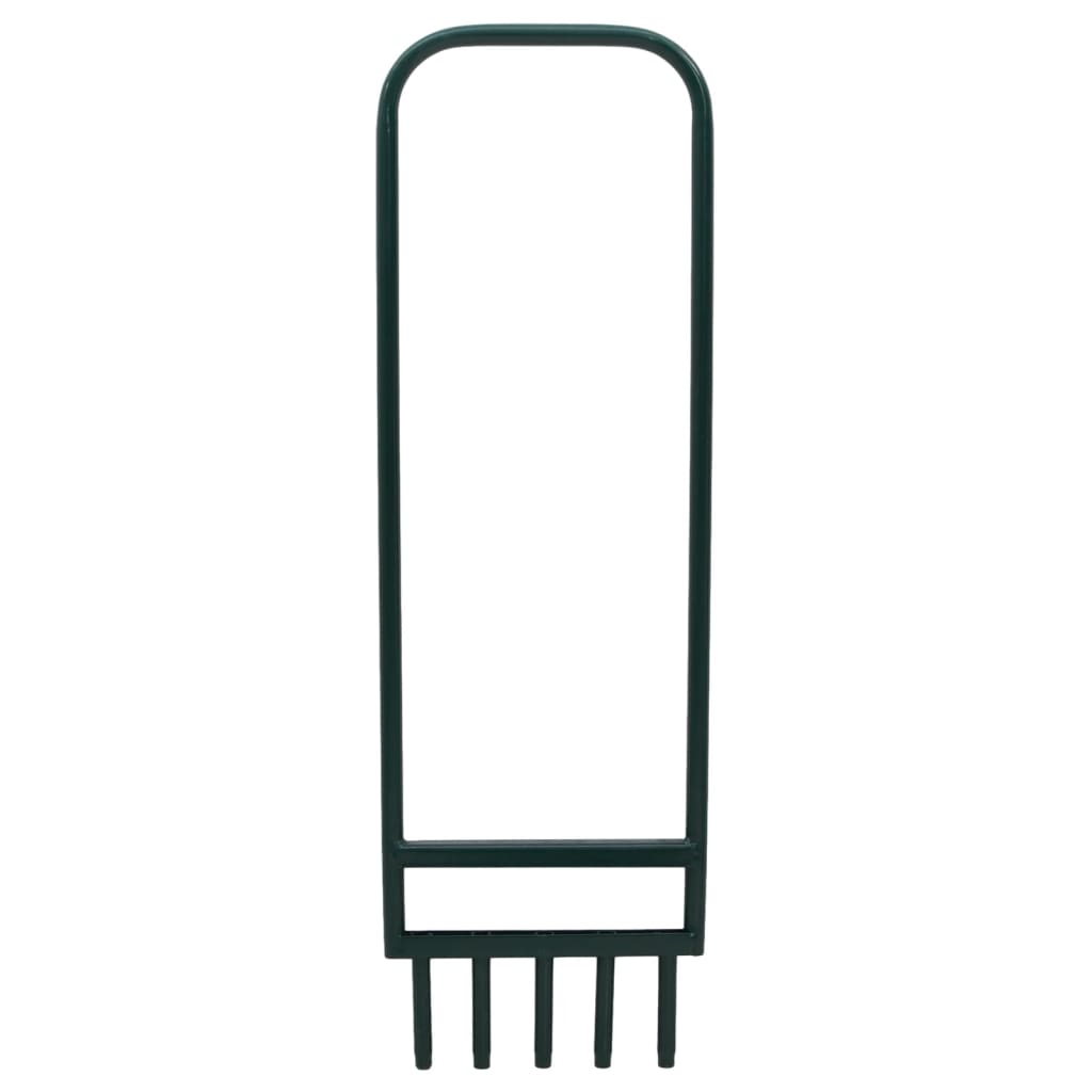 vidaXL Lawn Aerator with 5 Hollow Tines Green Powder-coated Steel
