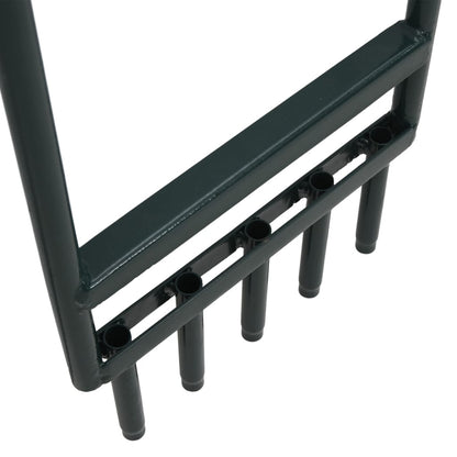 vidaXL Lawn Aerator with 5 Hollow Tines Green Powder-coated Steel