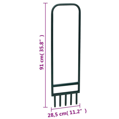 vidaXL Lawn Aerator with 5 Hollow Tines Green Powder-coated Steel