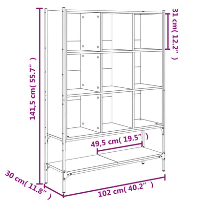 vidaXL Bookcase | Black | Engineered wood, steel | Medium | Bookcase