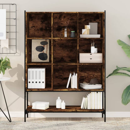 vidaXL Bookcase Smoked Oak 102x30x141,5 cm Engineered Wood