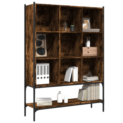 vidaXL Bookcase Smoked Oak 102x30x141,5 cm Engineered Wood