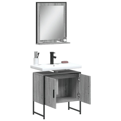 vidaXL 2 Piece Bathroom Cabinet Set Grey Sonoma Engineered Wood