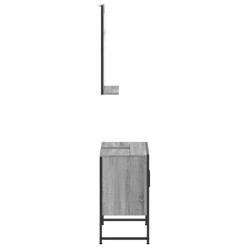 vidaXL 2 Piece Bathroom Cabinet Set Grey Sonoma Engineered Wood