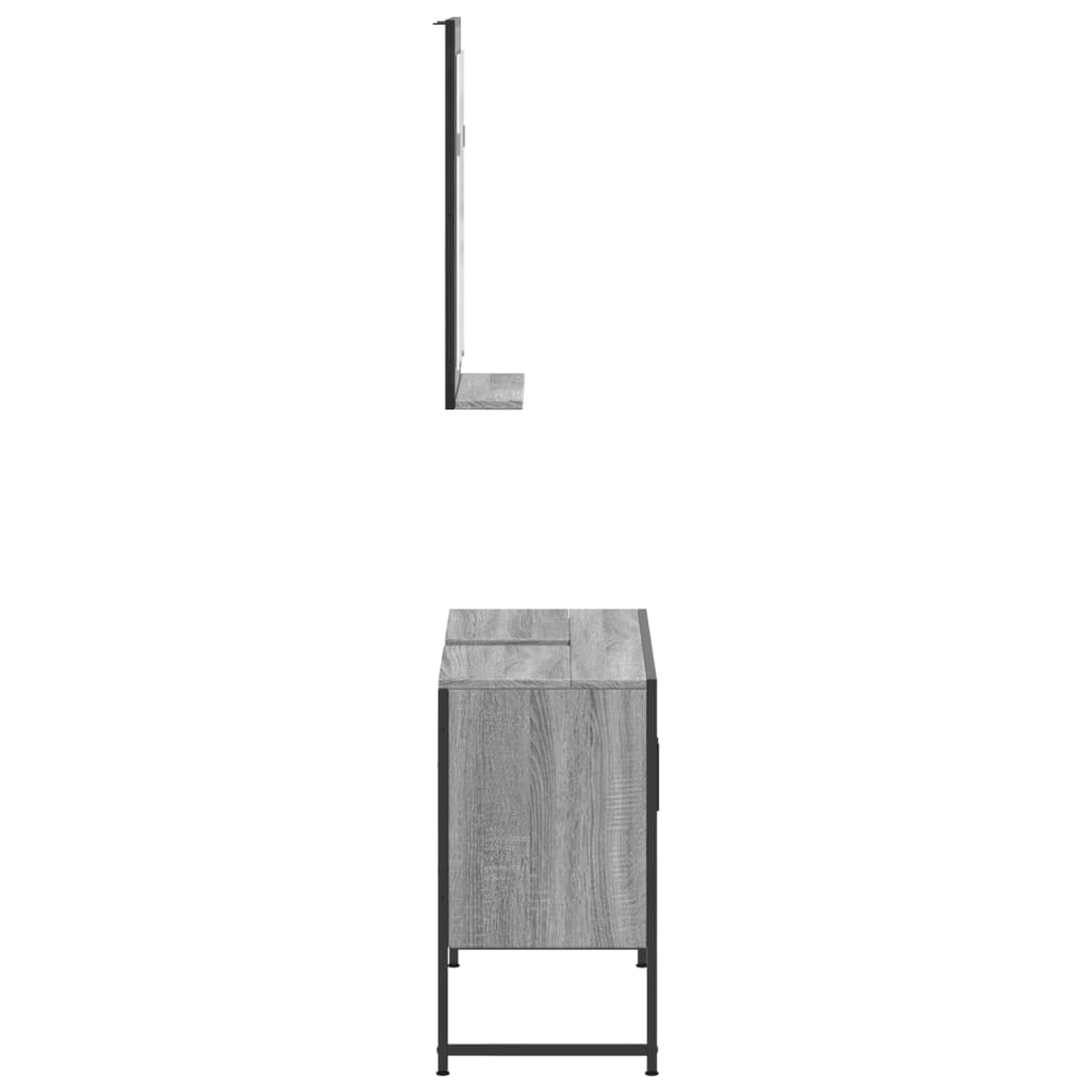 vidaXL 2 Piece Bathroom Cabinet Set Grey Sonoma Engineered Wood