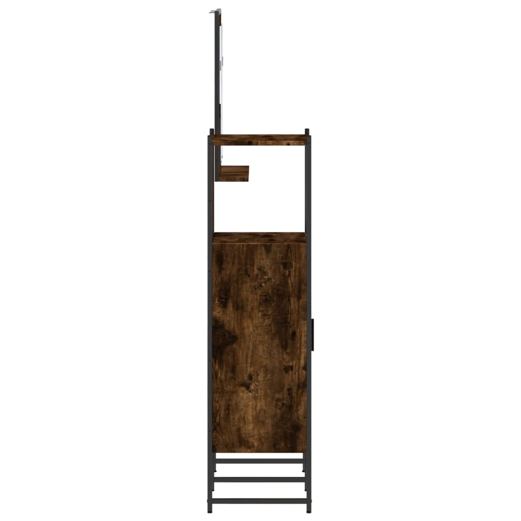 vidaXL 3 Piece Bathroom Cabinet Set Smoked Oak Engineered Wood