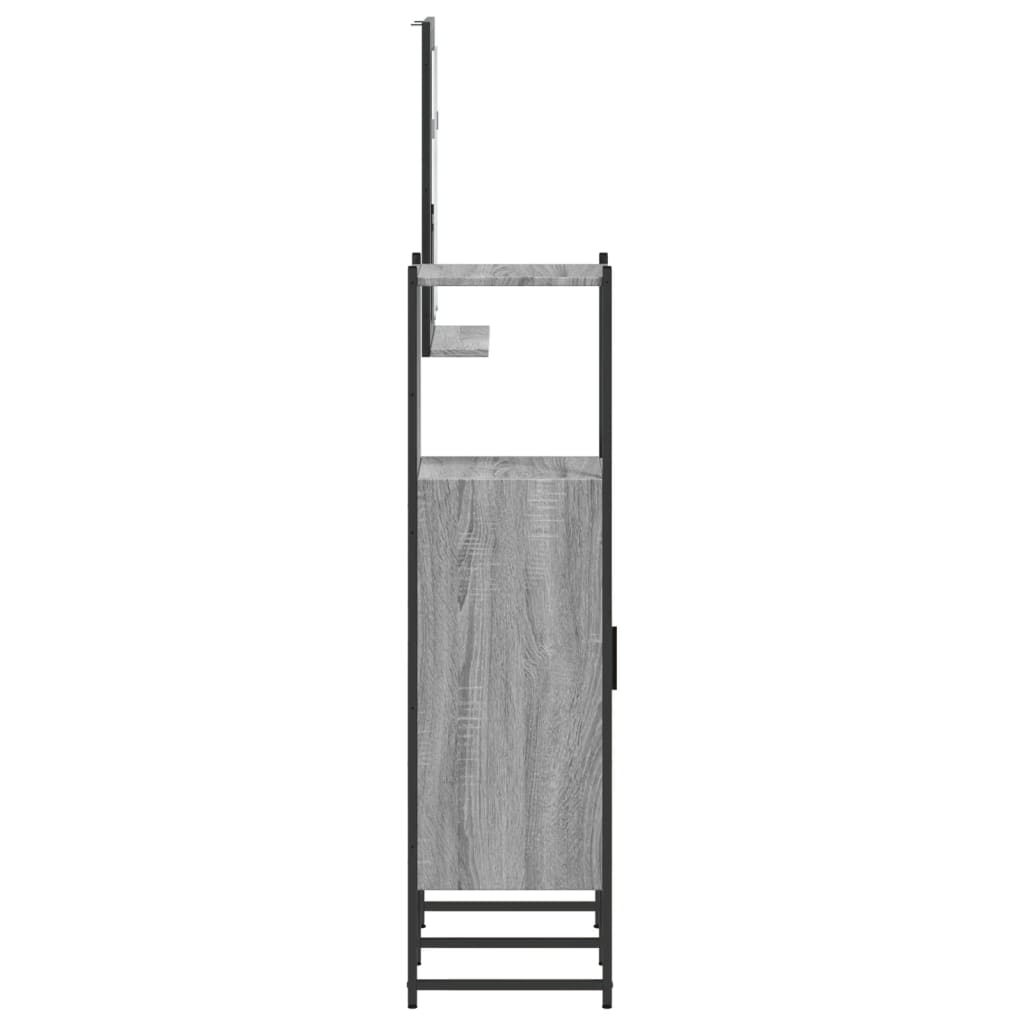 vidaXL 3 Piece Bathroom Cabinet Set Grey Sonoma Engineered Wood