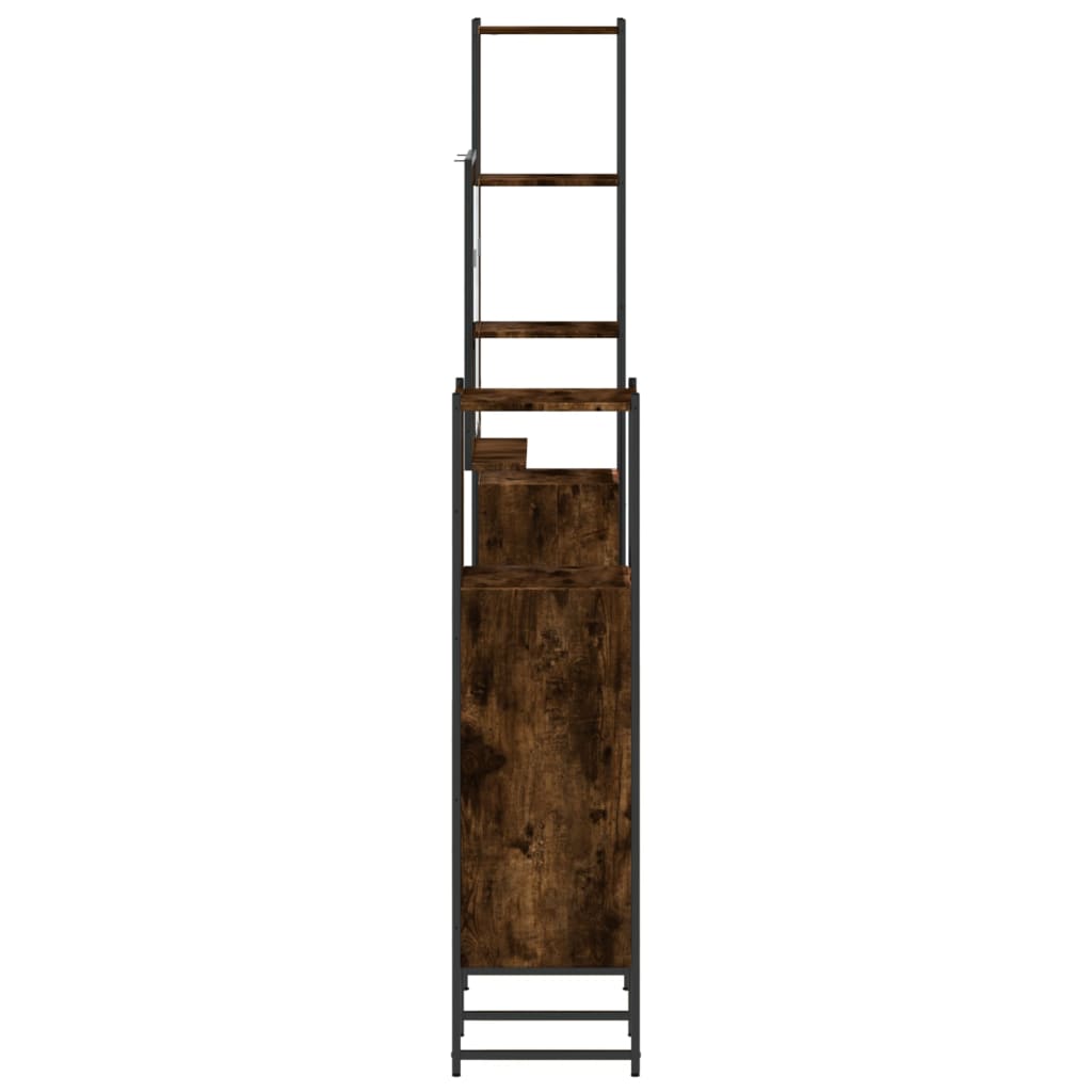 vidaXL 4 Piece Bathroom Cabinet Set Smoked Oak Engineered Wood