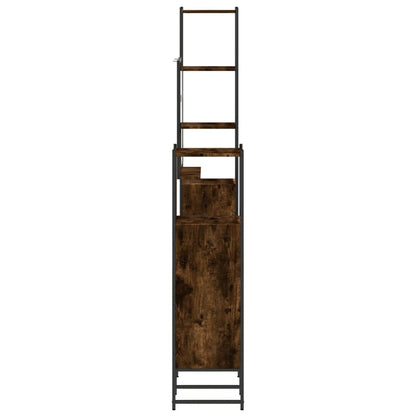 vidaXL 4 Piece Bathroom Cabinet Set Smoked Oak Engineered Wood