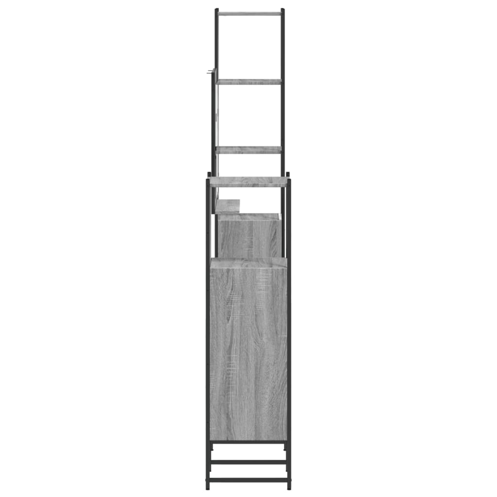 vidaXL 4 Piece Bathroom Cabinet Set Grey Sonoma Engineered Wood
