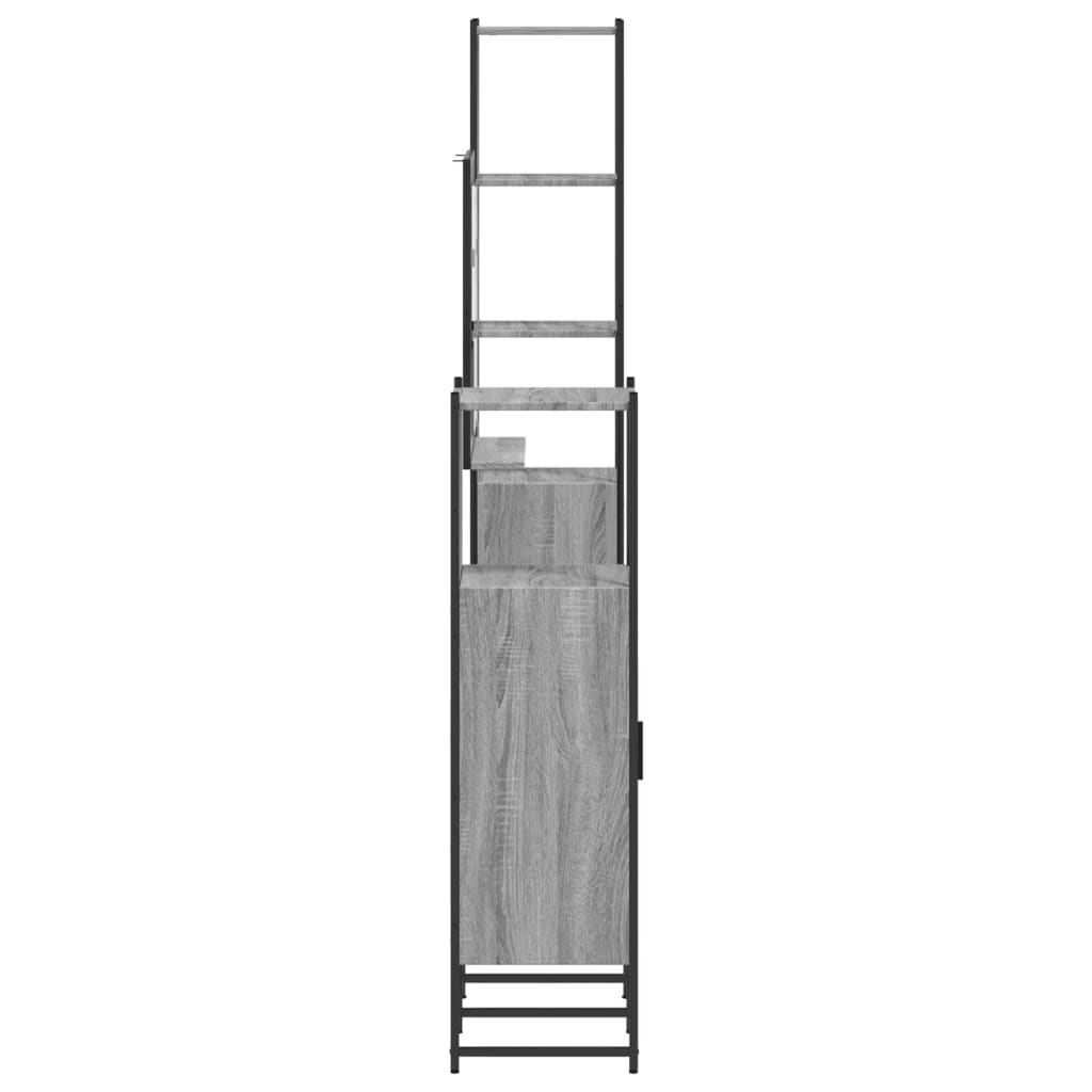 vidaXL 4 Piece Bathroom Cabinet Set Grey Sonoma Engineered Wood