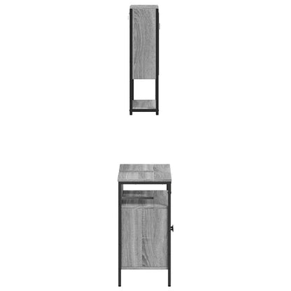 vidaXL 2 Piece Bathroom Furniture Set Grey Sonoma Engineered Wood