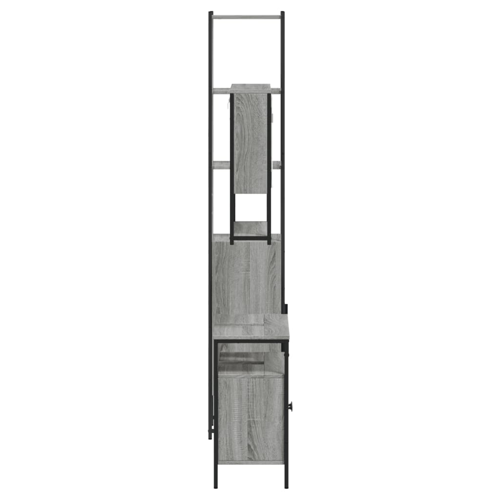 vidaXL 3 Piece Bathroom Furniture Set Grey Sonoma Engineered Wood