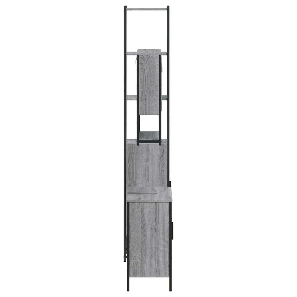 vidaXL 3 Piece Bathroom Furniture Set Grey Sonoma Engineered Wood