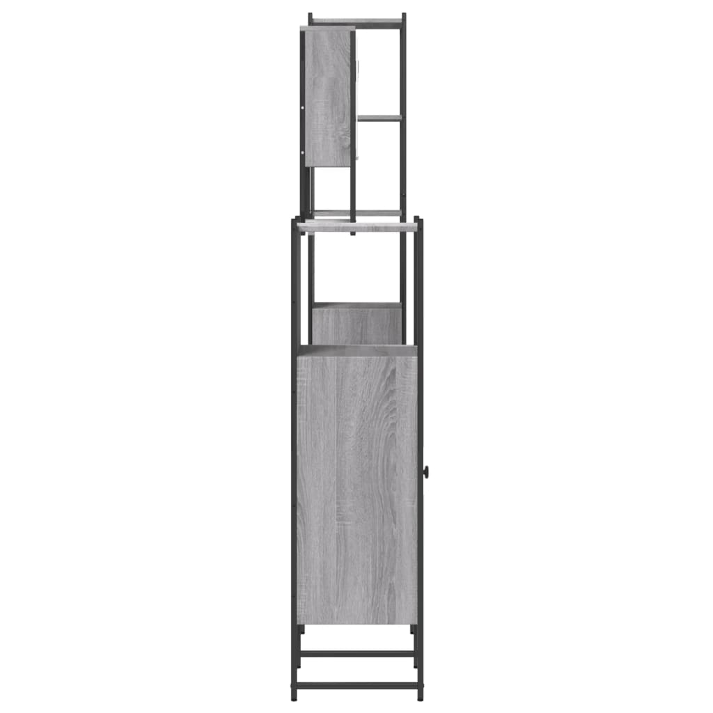 vidaXL 4 Piece Bathroom Furniture Set Grey Sonoma Engineered Wood
