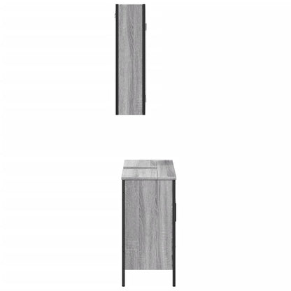 vidaXL 2 Piece Bathroom Furniture Set Grey Sonoma Engineered Wood