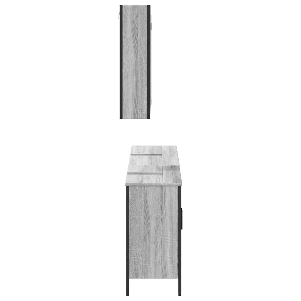 vidaXL 3 Piece Bathroom Cabinet Set Grey Sonoma Engineered Wood
