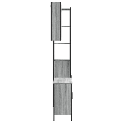 vidaXL 3 Piece Bathroom Cabinet Set Grey Sonoma Engineered Wood