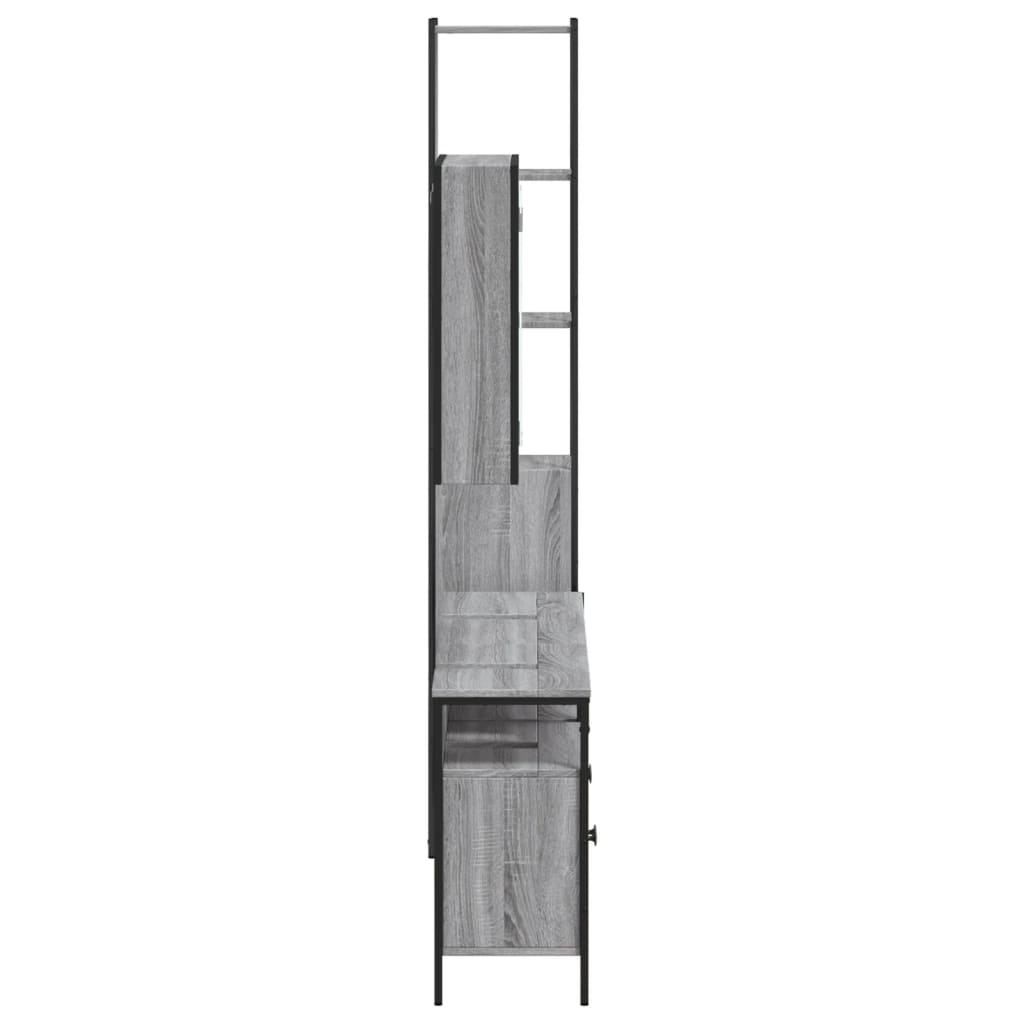 vidaXL 4 Piece Bathroom Cabinet Set Grey Sonoma Engineered Wood