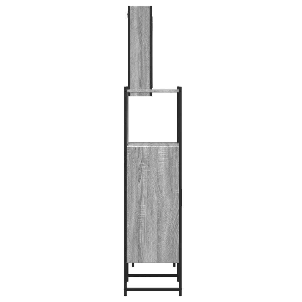 vidaXL 3 Piece Bathroom Cabinet Set Grey Sonoma Engineered Wood