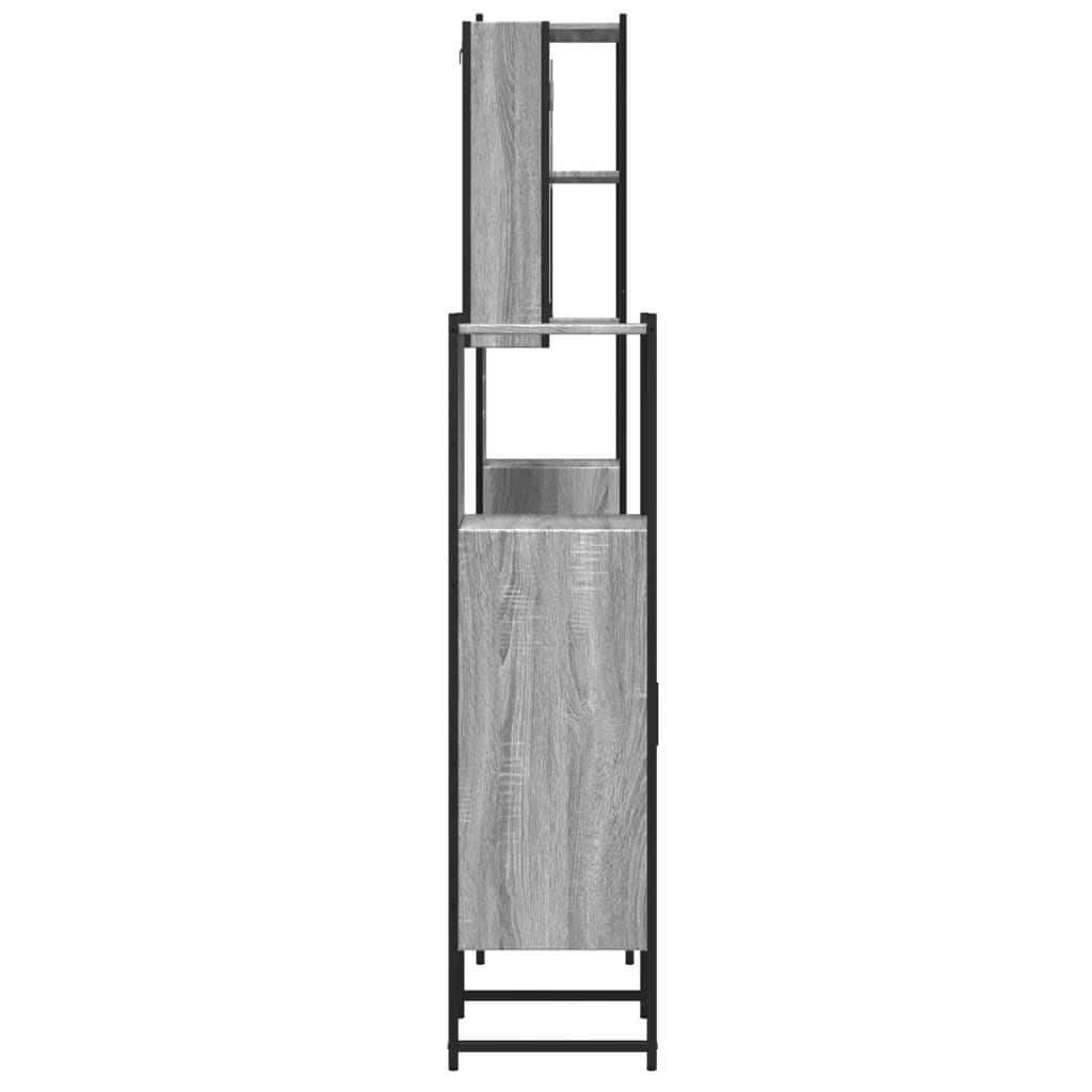 vidaXL 4 Piece Bathroom Cabinet Set Grey Sonoma Engineered Wood