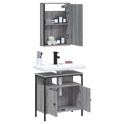 vidaXL 2 Piece Bathroom Furniture Set Grey Sonoma Engineered Wood