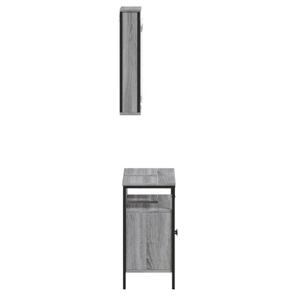 vidaXL 2 Piece Bathroom Furniture Set Grey Sonoma Engineered Wood