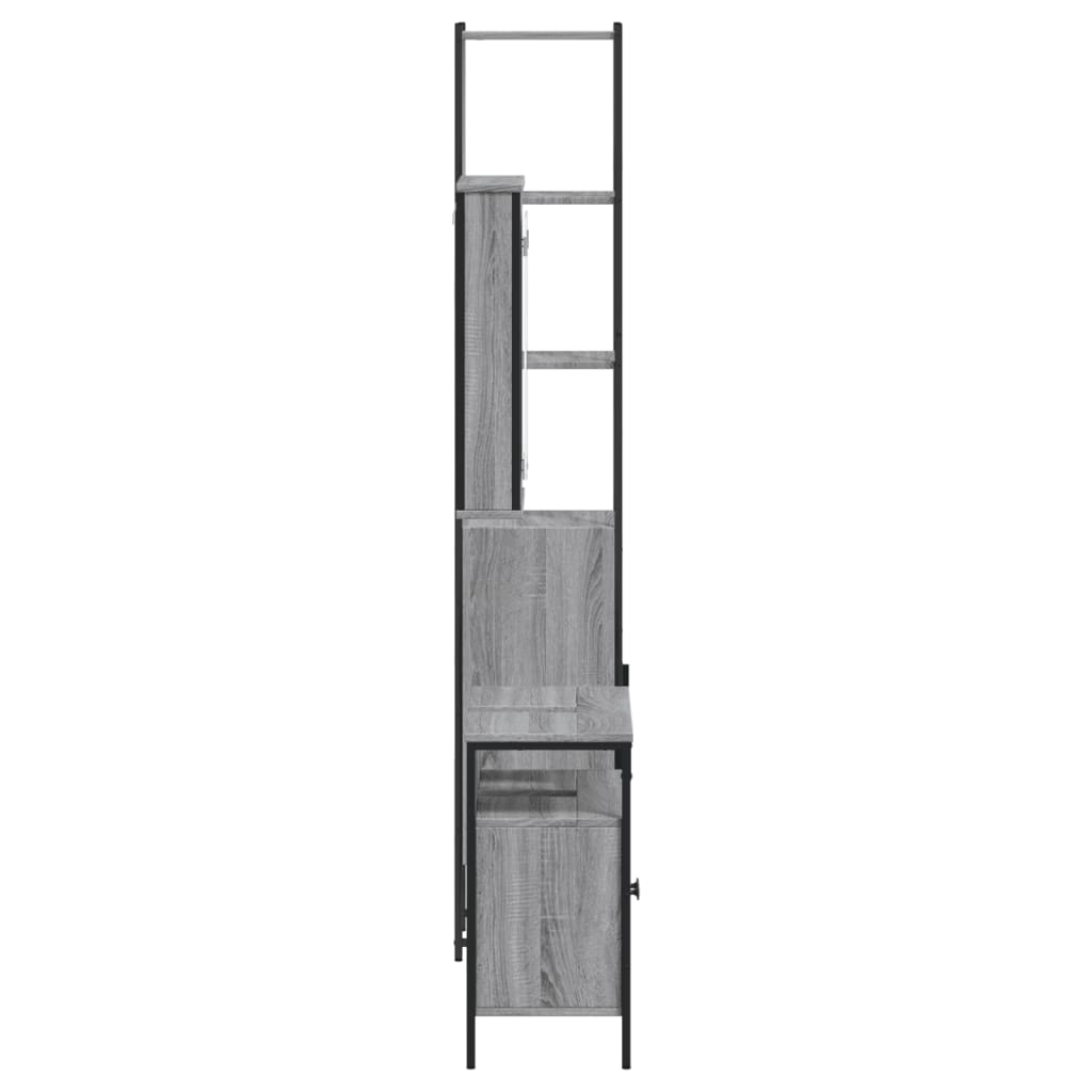 vidaXL 3 Piece Bathroom Furniture Set Grey Sonoma Engineered Wood