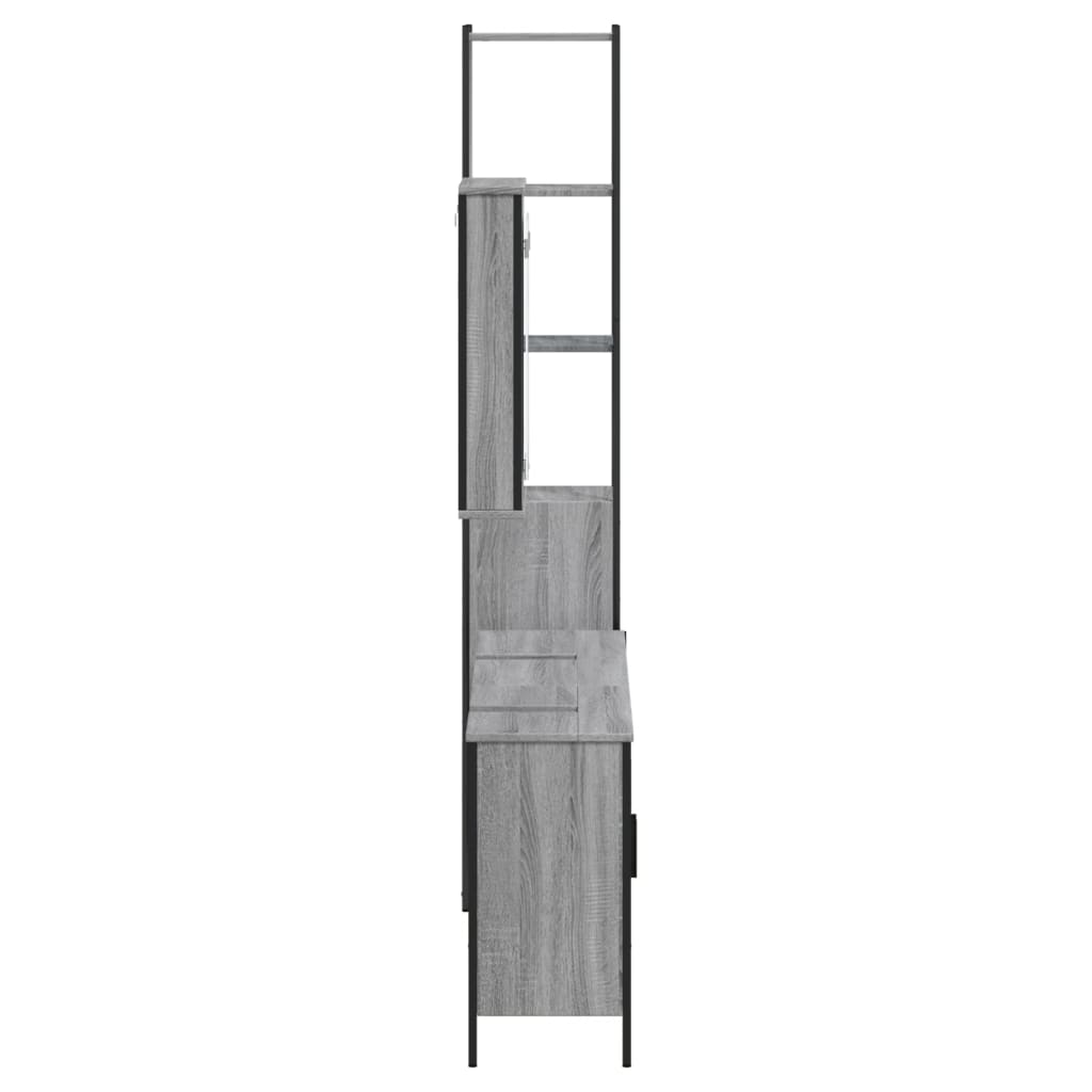 vidaXL 4 Piece Bathroom Furniture Set Grey Sonoma Engineered Wood