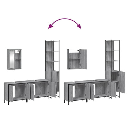 vidaXL 4 Piece Bathroom Furniture Set Grey Sonoma Engineered Wood