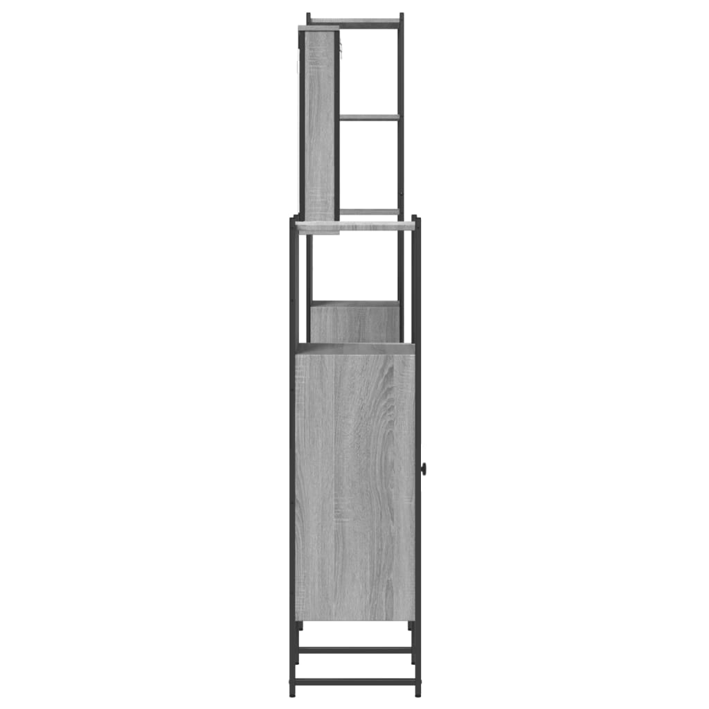 vidaXL 4 Piece Bathroom Furniture Set Grey Sonoma Engineered Wood