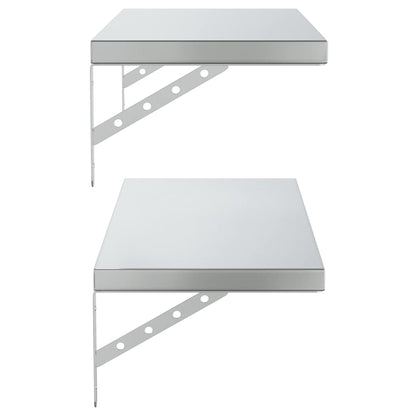 vidaXL Wall Shelves 2 pcs 75x30 cm Silver Stainless Steel
