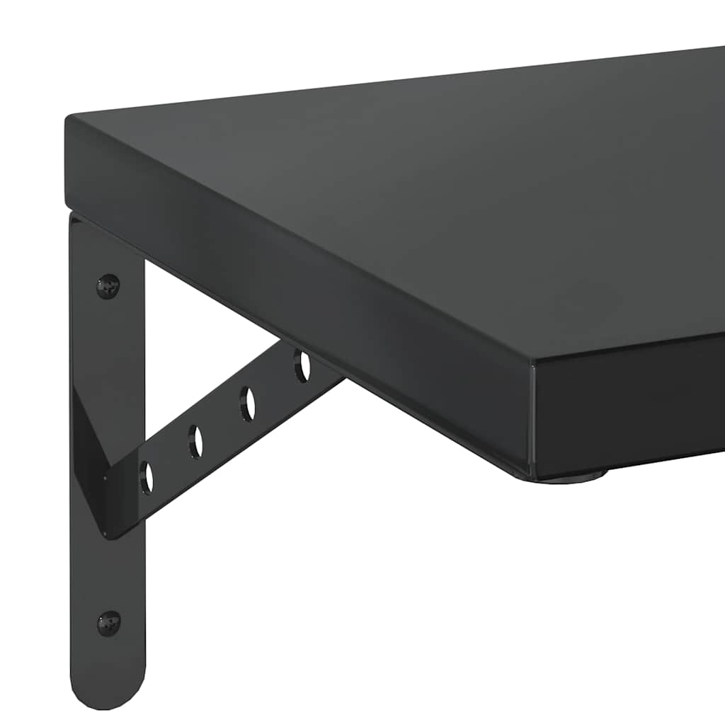 vidaXL Wall Shelves 2 pcs 100x30 cm Black Stainless Steel