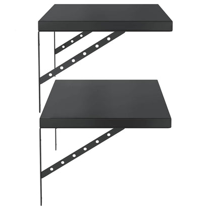vidaXL Wall Shelves 2 pcs 75x40 cm Black Stainless Steel