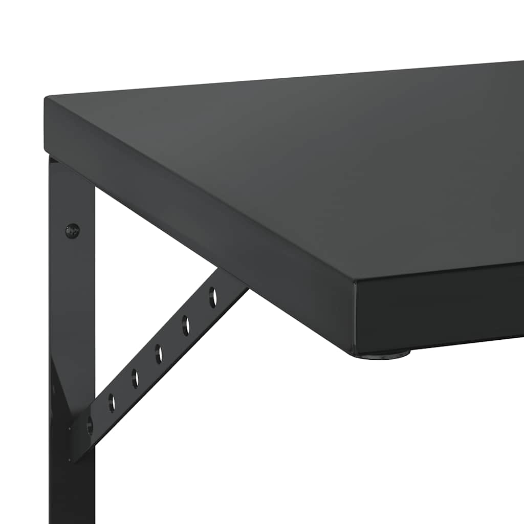 vidaXL Wall Shelves 2 pcs 75x40 cm Black Stainless Steel