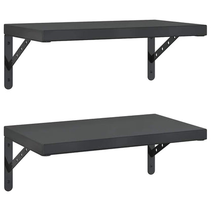 vidaXL Wall Shelves 2 pcs 50x30 cm Black Stainless Steel